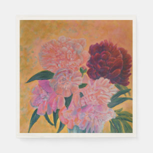 Pink Peony bouquet Napkins Servet