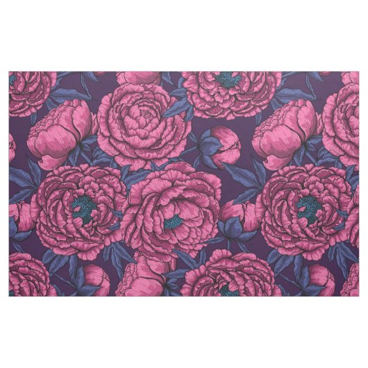 Pink peony bouquet stof (Fat Quarter)
