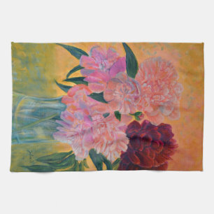 Pink Peony bouquet Theedoek