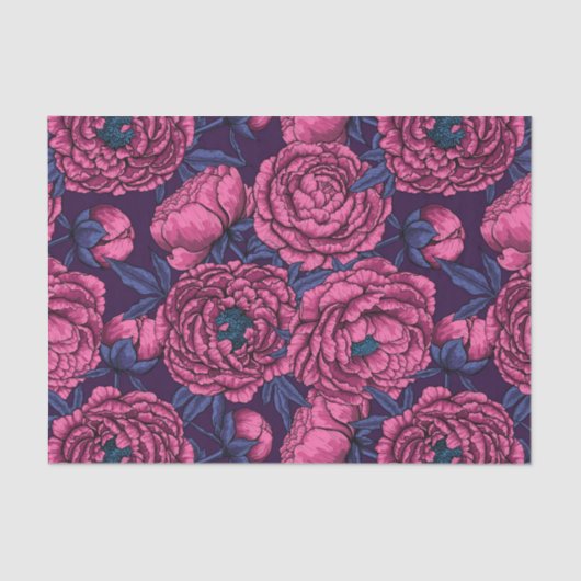 Pink peony bouquet tissuepapier (Voorkant)