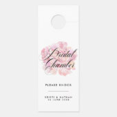 Pink Peony Bridal Chamber Weddenschap deur Deurhanger (Achterkant)