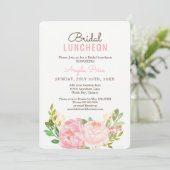  Pink Peony Bridal Luncheon Uitnodigingen (Staand voorkant)