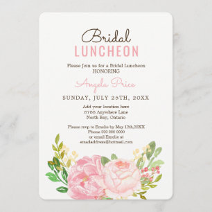 Pink Peony Bridal Luncheon Uitnodigingen