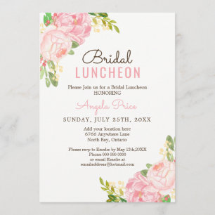 Pink Peony Bridal Luncheon Uitnodigingen