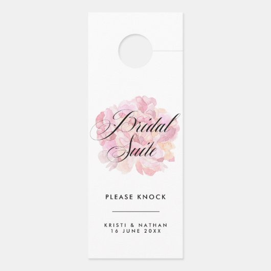 Pink Peony Bridal Suite Weddenschap Deurhanger (Achterkant)