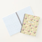 Pink Peony Butterfly Floral Pattern Notitieboek (Binnen)