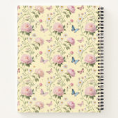Pink Peony Butterfly Floral Pattern Notitieboek (Achterkant)