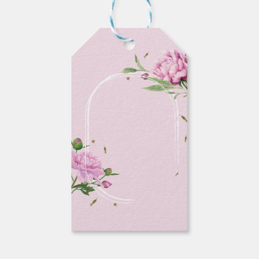 Pink Peony Cadeaulabel (Achterkant)