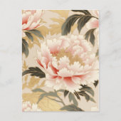 Pink Peony Chiyogami Briefkaart (Voorkant)