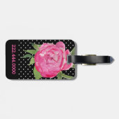 Pink Peony Custom Bagagelabel (Achterkant horizontaal)