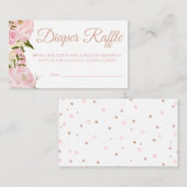 Pink Peony Diaper Raffle Tickets voor Baby shower Informatiekaartje (Voorkant / Achterkant)