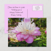 Pink Peony Easter Briefkaart (Voorkant / Achterkant)
