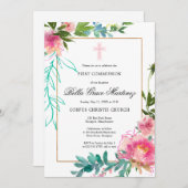 Pink Peony Eerste communiqué Kaart (Voorkant / Achterkant)