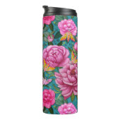 Pink Peony en Elephant Hawkth Thermal Tumbler Thermosbeker (Geroteerd rechts)