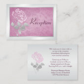 Pink Peony en Silver Enclosure Kaart (Voorkant / Achterkant)