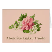 Pink Peony en White Jasmine, Blank Notecard (Voorkant Horizontaal)