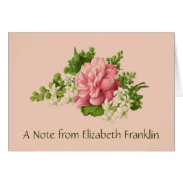 Pink Peony en White Jasmine, Blank Notecard
