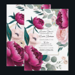 Pink Peony Eucalyptus Garden Floral Bridal Shower Kaart<br><div class="desc">customize for any event</div>