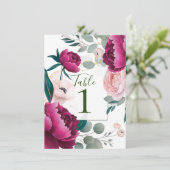 Pink Peony Eucalyptus Garden Floral Glam Wedding  Kaart (Staand voorkant)