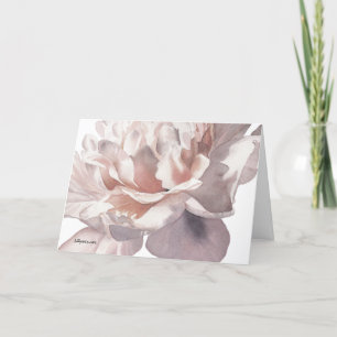 Pink Peony Fine Art Waterverf Wenskaart Kaart
