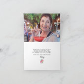 Pink Peony Floral 60e verjaardag Foto Bedankkaart (Binnen)