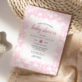 Pink Peony Floral Baby shower Kaart