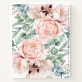 Pink Peony Floral Botanical White Notitieboek (Achterkant)