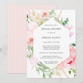 Pink Peony Floral Botanisch Vrijgezellenfeest Kaart (Voorkant / Achterkant)