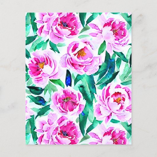 Pink Peony Floral Bridal Shower (Achterkant)