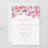 Pink Peony Floral Bridal Shower Kaart (Voorkant)