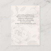Pink Peony Floral bruiloft details Informatiekaartje (Achterkant)