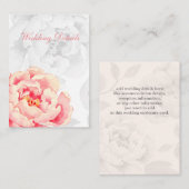 Pink Peony Floral bruiloft details Informatiekaartje (Voorkant / Achterkant)