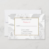 Pink Peony Floral bruiloft RSVP-kaarten RSVP Kaartje (Voorkant)