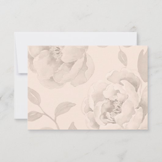Pink Peony Floral bruiloft RSVP-kaarten RSVP Kaartje (Achterkant)