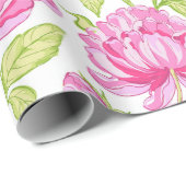 Pink Peony Floral Cadeaupapier (Rol Hoek)