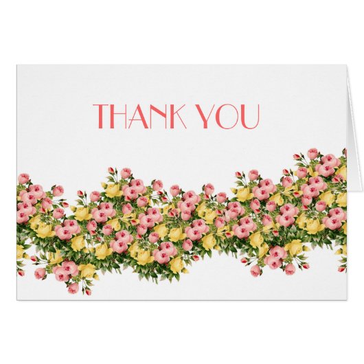 Pink Peony Floral Dank u (Voorkant Horizontaal)