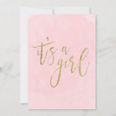 Pink Peony Floral Envelope Girl Baby shower Kaart (Achterkant)