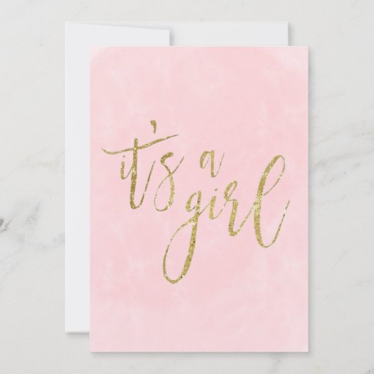 Pink Peony Floral Envelope Girl Baby shower Kaart (Achterkant)