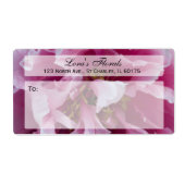 Pink Peony Floral Etiket (Voorkant)