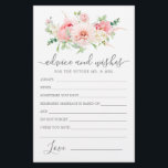 Pink Peony Floral Greenery Advice and Wishes Card<br><div class="desc">Een prachtige roze pony floral arrangement topjes dit Advice en Wishes kaart. Stuur me een bericht als je meer overeenkomende producten nodig hebt.</div>