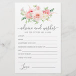 Pink Peony Floral Greenery Advice and Wishes Card<br><div class="desc">Een prachtige roze pony floral arrangement topjes dit Advice en Wishes kaart. Stuur me een bericht als je meer overeenkomende producten nodig hebt.</div>