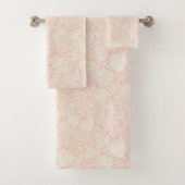 Pink Peony Floral Pattern Bad Handdoek (Insitu)