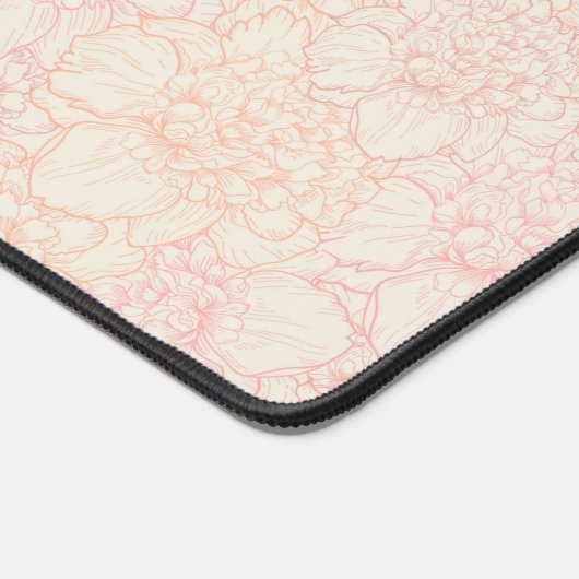Pink Peony Floral Pattern Bureaumat (Hoek)