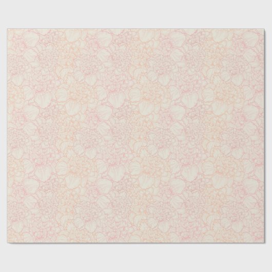 Pink Peony Floral Pattern Cadeaupapier (Vlak)