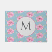 Pink Peony Floral Pattern Deurmat (Voorkant)