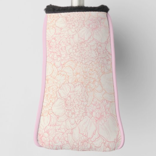 Pink Peony Floral Pattern Golfheadcover (Draai 90)