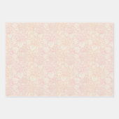 Pink Peony Floral Pattern Inpakpapier Vel (Voorkant 3)