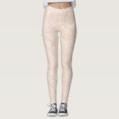 Pink Peony Floral Pattern Leggings (Voorkant)