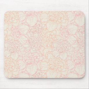 Pink Peony Floral Pattern Muismat
