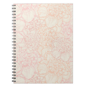 Pink Peony Floral Pattern Notitieboek